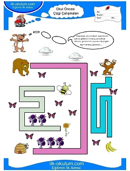 Çocuklar İçin Çizgi Çalışma Sayfaları 